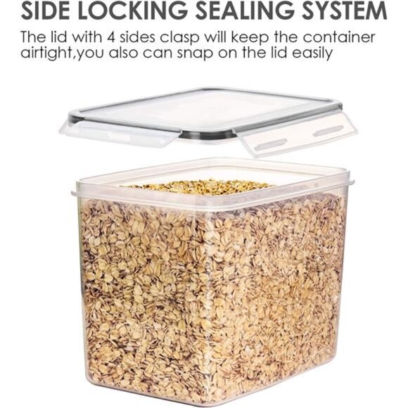 Airtight Food Storage Containers 6 Pieces - Plastic BPA Free Kitchen Pantry - Picture 6 of 8